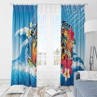Personalized Aloha Hawaii Skeleton Surfing Window Curtain Tribal Shark Plumeria