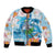 Personalized Hawaii Hula Girl Skeleton Dancing Bomber Jacket Hibiscus Tribal Shark