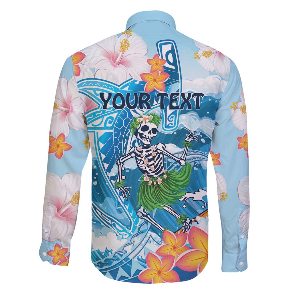 Personalized Hawaii Hula Girl Skeleton Dancing Family Matching Mermaid Dress and Hawaiian Shirt Hibiscus Tribal Shark