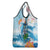 Hawaii Hula Girl Skeleton Dancing Grocery Bag Hibiscus Tribal Shark