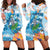 Personalized Hawaii Hula Girl Skeleton Dancing Hoodie Dress Hibiscus Tribal Shark