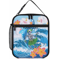 Personalized Hawaii Hula Girl Skeleton Dancing Lunch Bag Hibiscus Tribal Shark LT01 10.2 × 8.3 × 4.3 inch Blue - Polynesian Pride