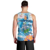 Personalized Hawaii Hula Girl Skeleton Dancing Men Tank Top Hibiscus Tribal Shark
