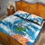 Personalized Hawaii Hula Girl Skeleton Dancing Quilt Bed Set Hibiscus Tribal Shark