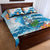 Personalized Hawaii Hula Girl Skeleton Dancing Quilt Bed Set Hibiscus Tribal Shark