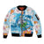 Personalized Hawaii Hula Girl Skeleton Dancing Sleeve Zip Bomber Jacket Hibiscus Tribal Shark