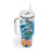 Personalized Hawaii Hula Girl Skeleton Dancing Tumbler With Handle Hibiscus Tribal Shark