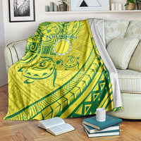 Kia Orana Cook Islands Blanket Turtle Yellow Green Polynesian Pattern LT01 - Polynesian Pride
