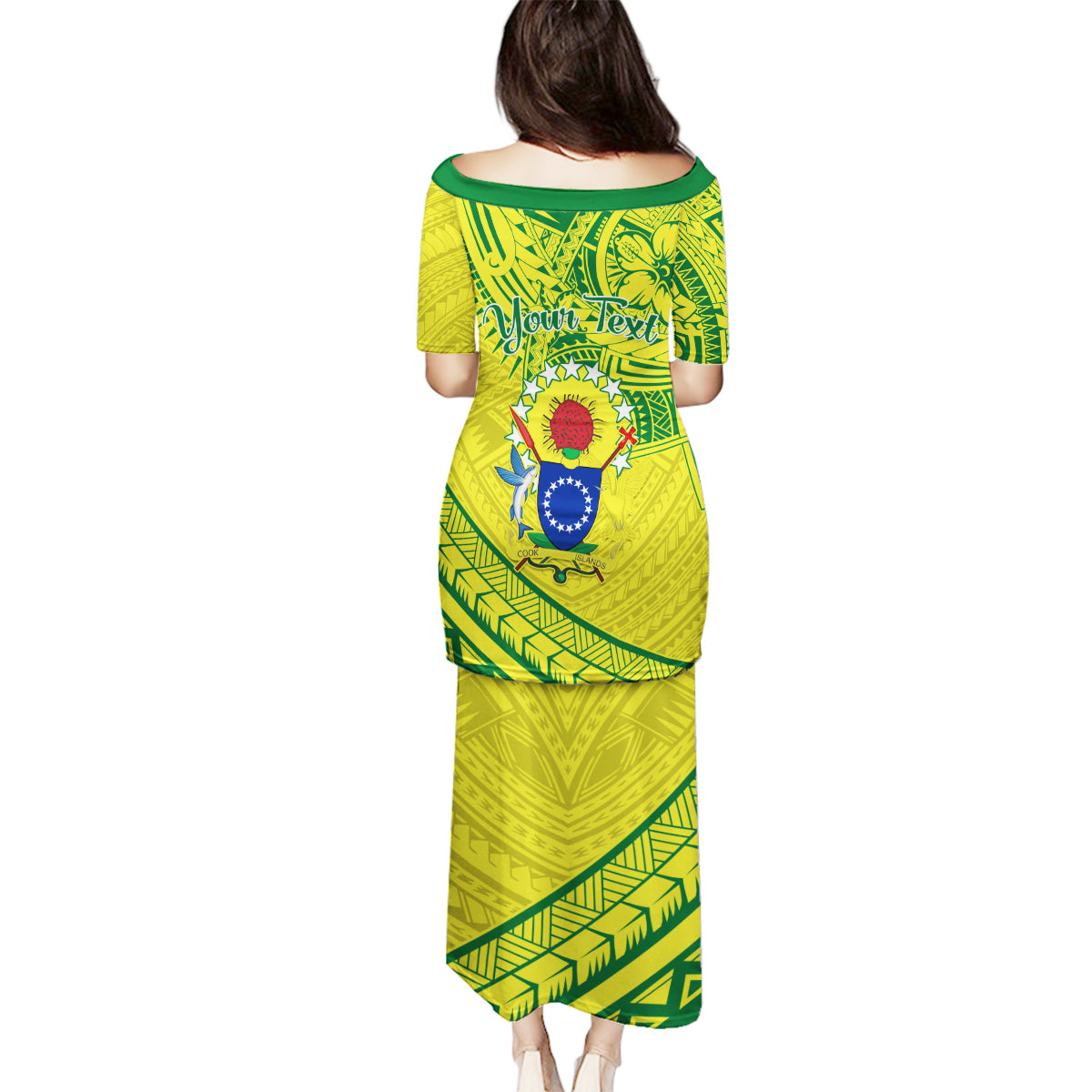 Kia Orana Cook Islands Family Matching Puletasi Dress and Hawaiian Shirt Turtle Yellow Green Polynesian Pattern LT01 - Polynesian Pride