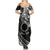 Kia Orana Cook Islands Summer Maxi Dress Circle Stars With Floral White Pattern LT01 - Polynesian Pride