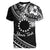 Kia Orana Cook Islands Women V Neck T Shirt Circle Stars With Floral White Pattern LT01 - Polynesian Pride