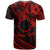 Kia Orana Cook Islands T Shirt Circle Stars With Floral Red Pattern LT01 - Polynesian Pride