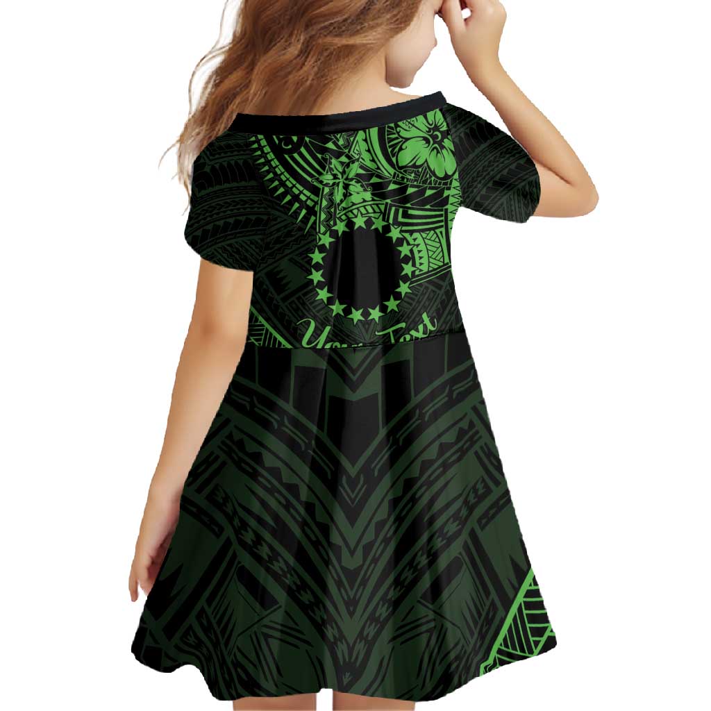 Kia Orana Cook Islands Family Matching Off Shoulder Maxi Dress and Hawaiian Shirt Circle Stars With Floral Green Pattern LT01 - Polynesian Pride