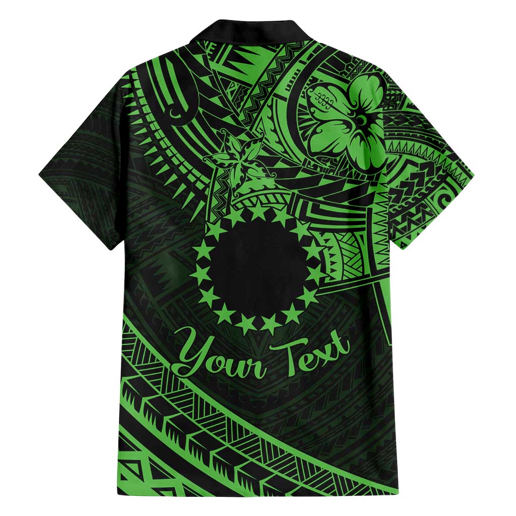 Kia Orana Cook Islands Family Matching Puletasi Dress and Hawaiian Shirt Circle Stars With Floral Green Pattern LT01 - Polynesian Pride