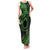 Kia Orana Cook Islands Family Matching Tank Maxi Dress and Hawaiian Shirt Circle Stars With Floral Green Pattern LT01
