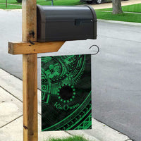 Kia Orana Cook Islands Garden Flag Circle Stars With Floral Green Pattern LT01