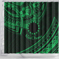 Kia Orana Cook Islands Shower Curtain Circle Stars With Floral Green Pattern LT01