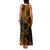 Kia Orana Cook Islands Family Matching Tank Maxi Dress and Hawaiian Shirt Circle Stars With Floral Gold Pattern LT01 - Polynesian Pride