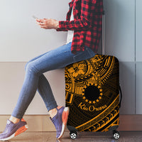 Kia Orana Cook Islands Luggage Cover Circle Stars With Floral Gold Pattern LT01 - Polynesian Pride