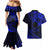 Kia Orana Cook Islands Couples Matching Mermaid Dress and Hawaiian Shirt Circle Stars With Floral Navy Blue Pattern LT01 - Polynesian Pride