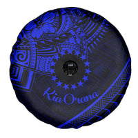 Kia Orana Cook Islands Spare Tire Cover Circle Stars With Floral Navy Blue Pattern LT01 - Polynesian Pride