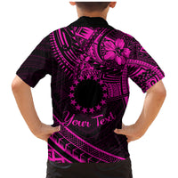 Kia Orana Cook Islands Family Matching Mermaid Dress and Hawaiian Shirt Circle Stars With Floral Pink Pattern LT01 - Polynesian Pride