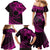 Kia Orana Cook Islands Family Matching Mermaid Dress and Hawaiian Shirt Circle Stars With Floral Pink Pattern LT01 - Polynesian Pride