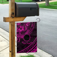 Kia Orana Cook Islands Garden Flag Circle Stars With Floral Pink Pattern LT01 - Polynesian Pride