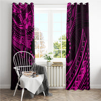 Kia Orana Cook Islands Window Curtain Circle Stars With Floral Pink Pattern LT01 - Polynesian Pride