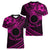 Kia Orana Cook Islands Women V Neck T Shirt Circle Stars With Floral Pink Pattern LT01 - Polynesian Pride