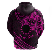 Kia Orana Cook Islands Zip Hoodie Circle Stars With Floral Pink Pattern LT01 - Polynesian Pride