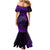 Kia Orana Cook Islands Family Matching Mermaid Dress and Hawaiian Shirt Circle Stars With Floral Purple Pattern LT01 - Polynesian Pride