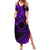 Kia Orana Cook Islands Summer Maxi Dress Circle Stars With Floral Purple Pattern LT01 Women Purple - Polynesian Pride