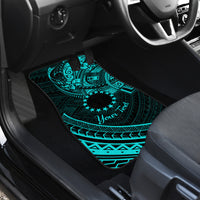 Kia Orana Cook Islands Car Mats Circle Stars With Floral Turquoise Pattern LT01 - Polynesian Pride
