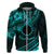 Kia Orana Cook Islands Hoodie Circle Stars With Floral Turquoise Pattern LT01 Zip Hoodie Turquoise - Polynesian Pride