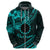 Kia Orana Cook Islands Hoodie Circle Stars With Floral Turquoise Pattern LT01 - Polynesian Pride