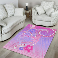 Polynesian Shark Valentine Area Rug Sweet Unique Version