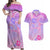 Polynesian Shark Valentine Couples Matching Off Shoulder Maxi Dress and Hawaiian Shirt Sweet Unique Version LT01 Pink - Polynesian Pride