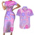 Polynesian Shark Valentine Couples Matching Short Sleeve Bodycon Dress and Hawaiian Shirt Sweet Unique Version LT01 Pink - Polynesian Pride