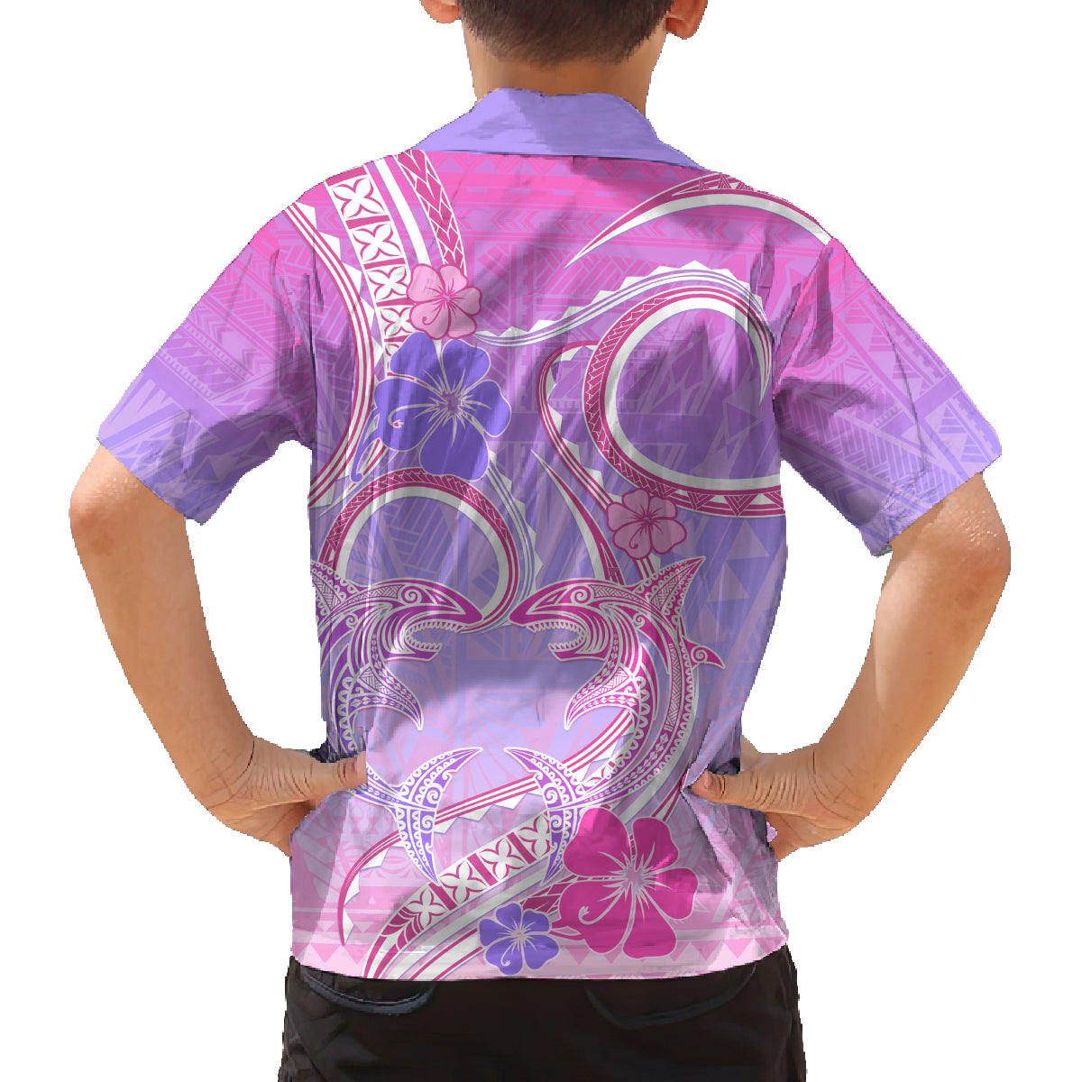 Polynesian Shark Valentine Family Matching Summer Maxi Dress and Hawaiian Shirt Sweet Unique Version LT01 - Polynesian Pride