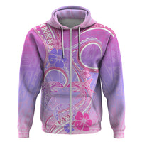 Polynesian Shark Valentine Hoodie Sweet Unique Version LT01 Zip Hoodie Pink - Polynesian Pride