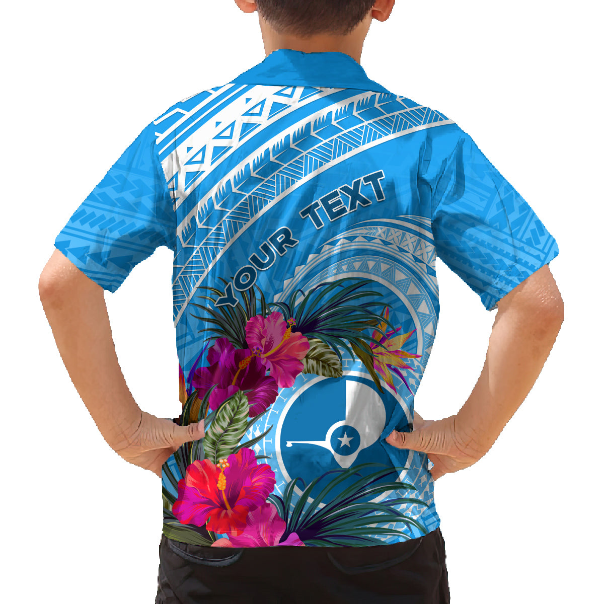 Yap Day Family Matching Long Sleeve Bodycon Dress and Hawaiian Shirt Nam nu Waqab Tropical Flower LT01 - Polynesian Pride