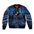 Personalised Aotearoa Matariki Bomber Jacket Blue Fern Maori Poutama
