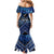 Personalised Aotearoa Matariki Family Matching Mermaid Dress and Hawaiian Shirt Blue Fern Maori Poutama