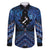 Personalised Aotearoa Matariki Family Matching Short Sleeve Bodycon Dress and Hawaiian Shirt Blue Fern Maori Poutama
