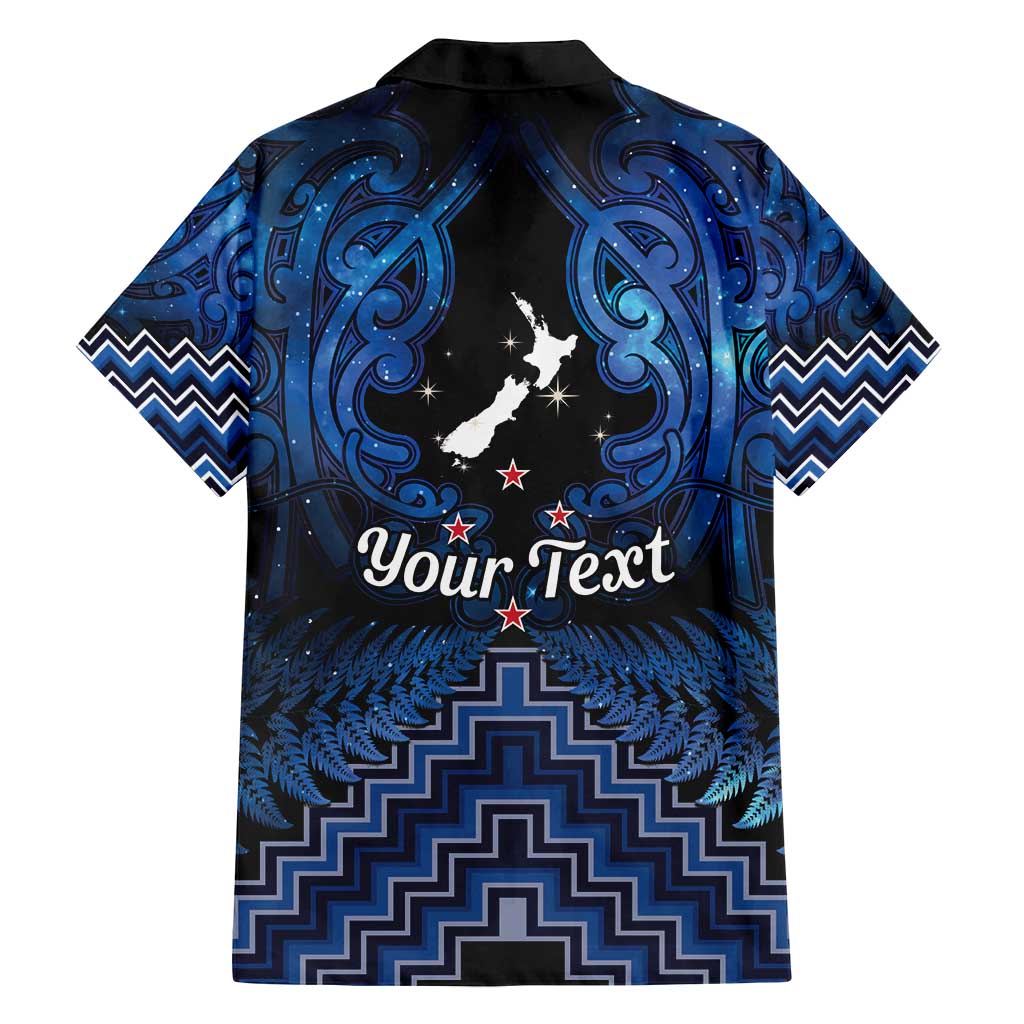 Personalised Aotearoa Matariki Family Matching Tank Maxi Dress and Hawaiian Shirt Blue Fern Maori Poutama