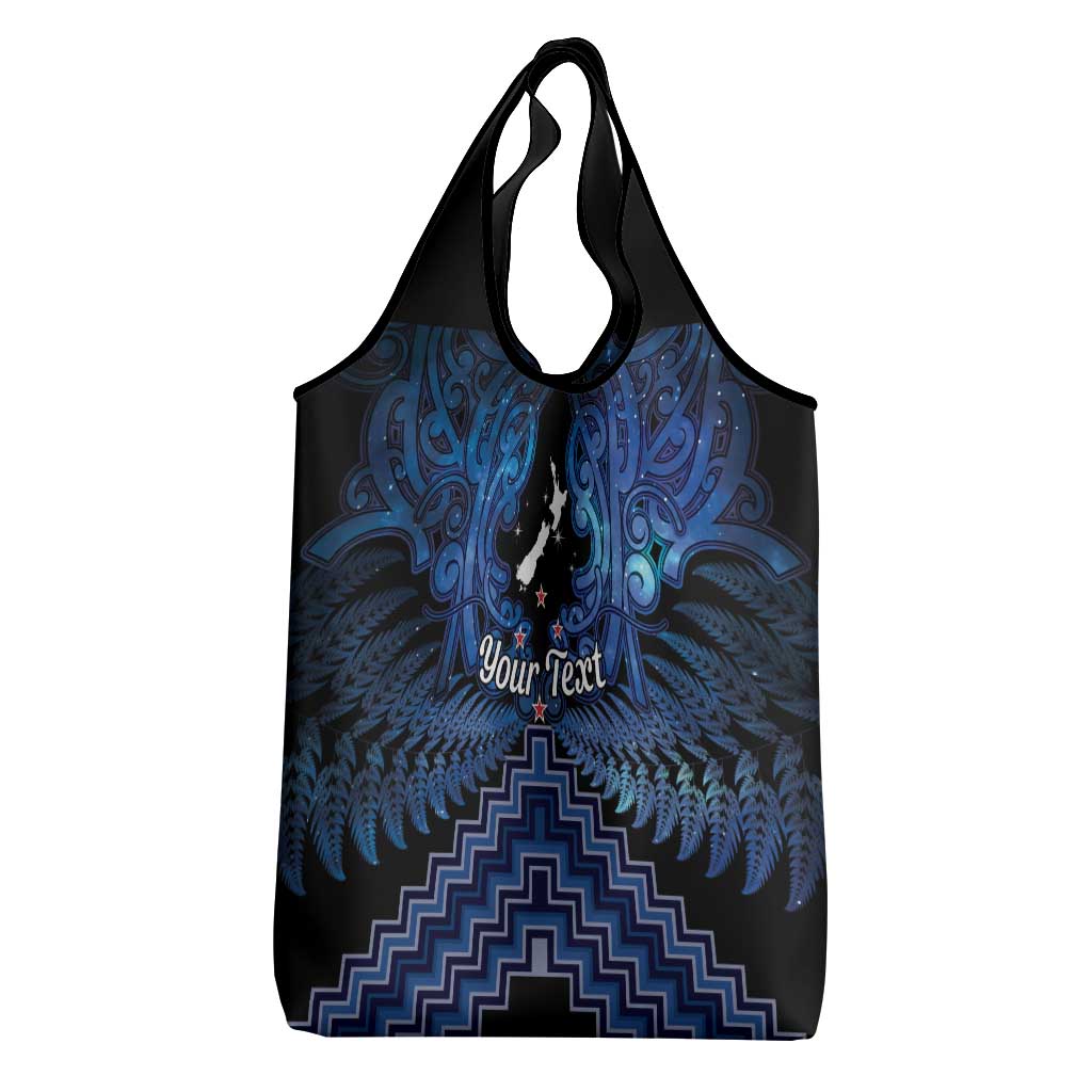 Personalised Aotearoa Matariki Grocery Bag Blue Fern Maori Poutama