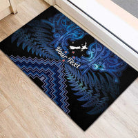 Personalised Aotearoa Matariki Rubber Doormat Blue Fern Maori Poutama