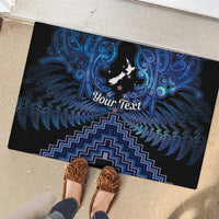 Personalised Aotearoa Matariki Rubber Doormat Blue Fern Maori Poutama