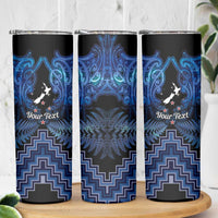 Personalised Aotearoa Matariki Skinny Tumbler Blue Fern Maori Poutama